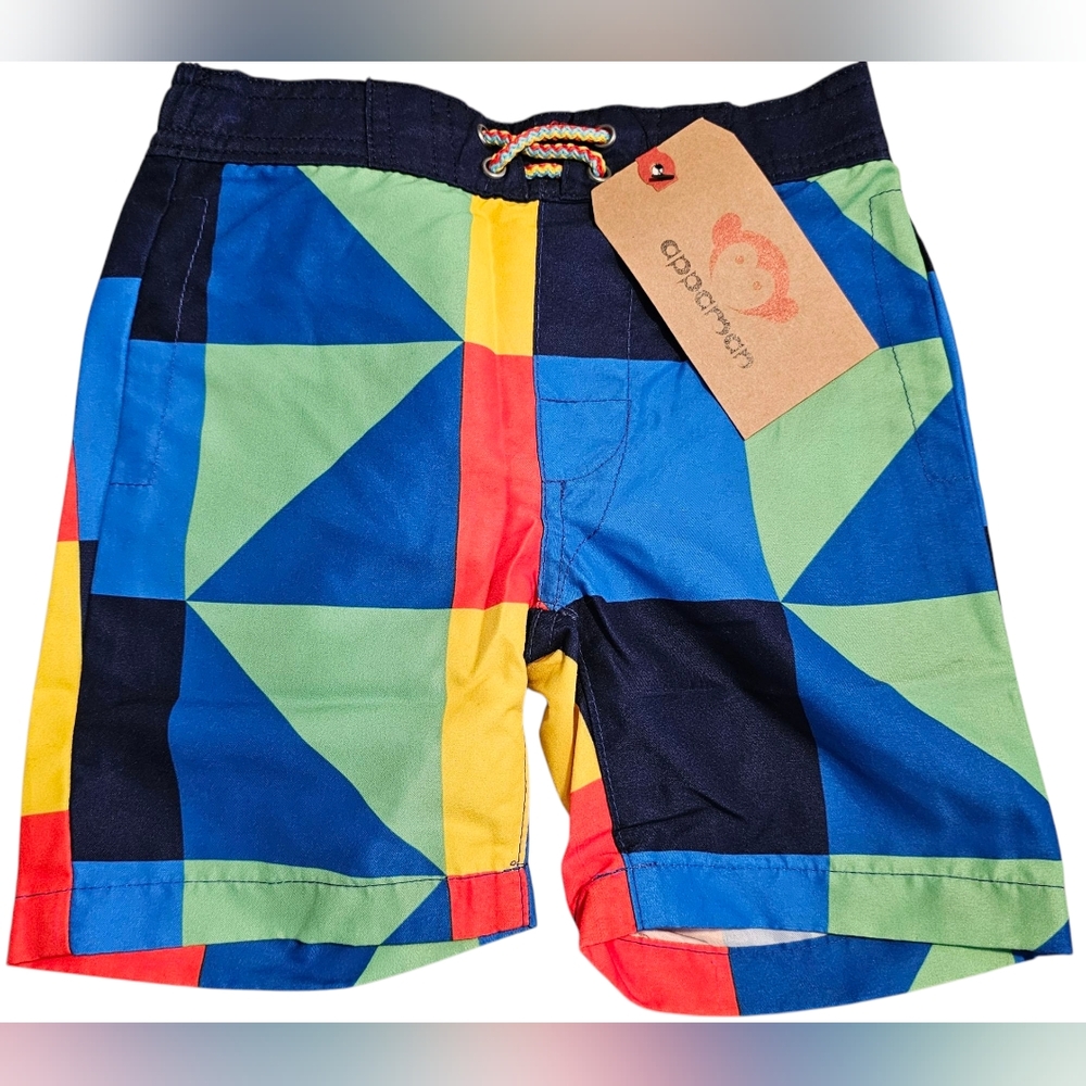 Appaman Swim Trunks Geometric Blue Green Red Yellow Black Toddler Boy's Size 3T